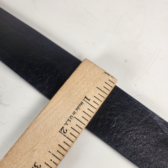 FIRENZE Belt Size 32 Black Leather Made Italy Horseshoe Buckle Rhinestones - Picture 11 of 11